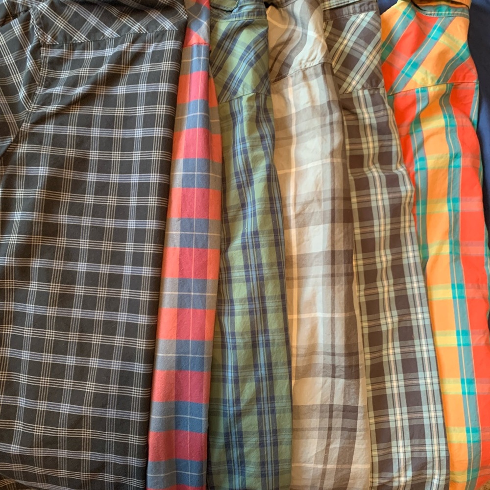 6 RVCA button up collared shirts
